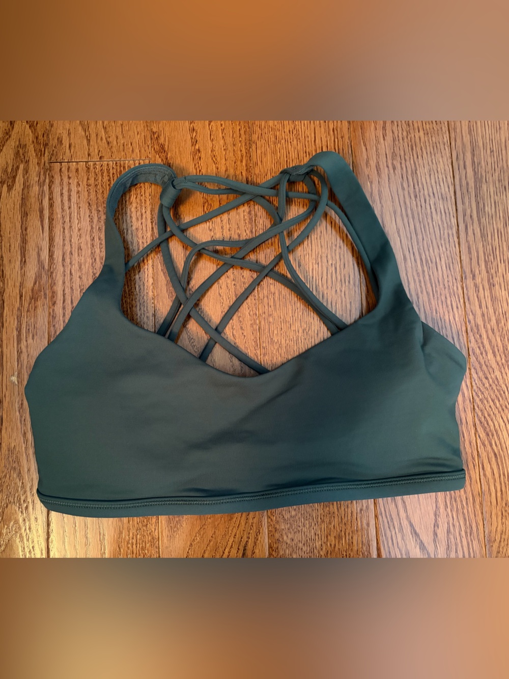lululemon athletica Forest Green Strappy Sports Bra